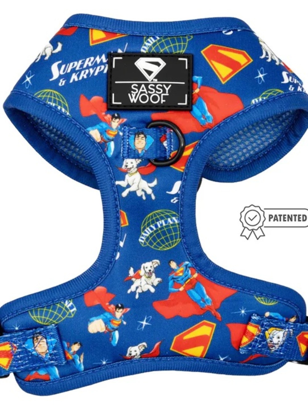 Sassy Woof Superman Blue Dog Harness